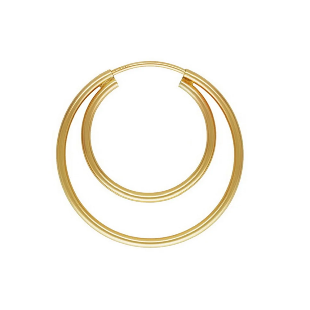 1 Pair Double Endless Earring Hoops 16x24mm in 14K Gold Filled with Inner and Outer Wire Design