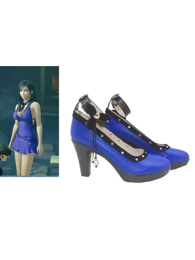 ファイナルファンタジー VII リメイク ティファ ロックハート コスプレ靴とブーツ、ハロウィーン アニメ コンベンション パーティー XCH に最適です。 ;5FF7;「香港」