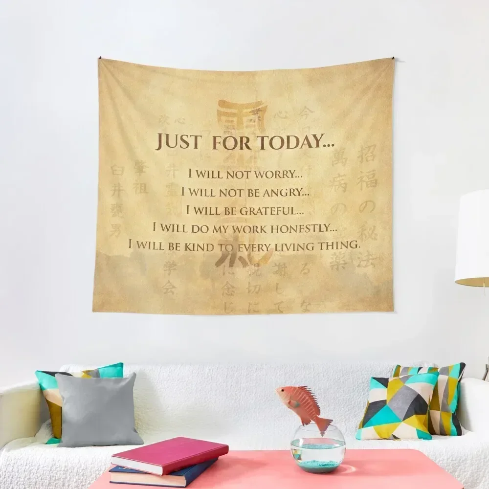 

Reiki Principles - Reiki Precepts Tapestry Decoration Room Decorations For Your Bedroom Tapestry