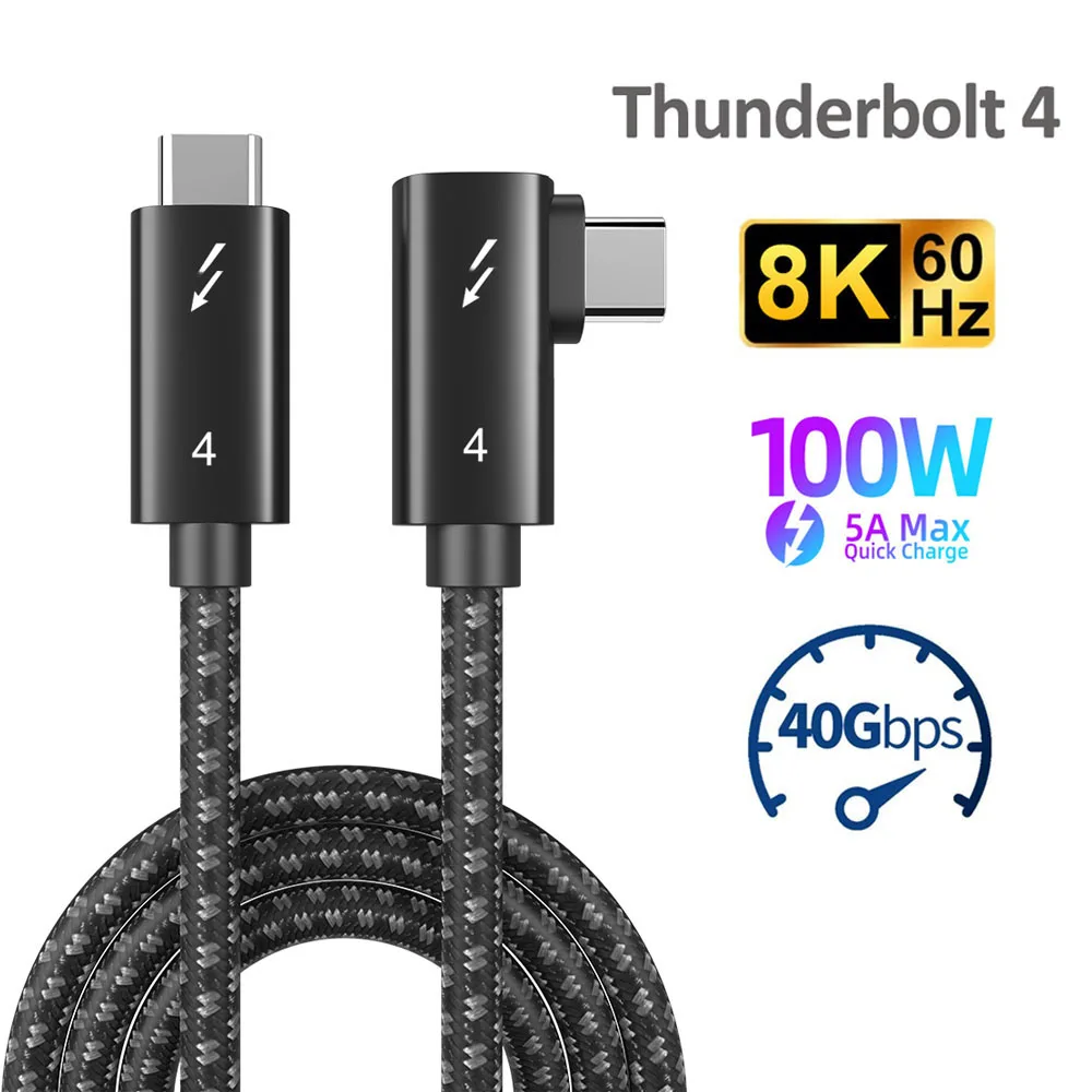 USB4 Thunderbolt 4 Cable PD100W USB C To USB Type C Cable Fast Charging Charger Cable For MacBook Pro Laptop Xiaomi USBC Wire