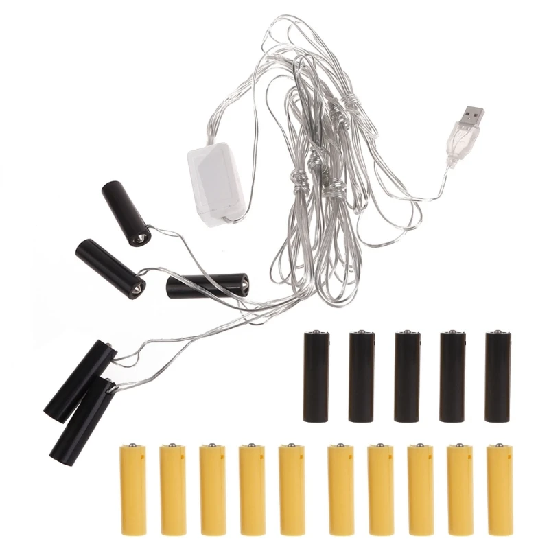 300cm All In One USB AA Battery Eliminators 4.5V 3V AA Dummy Battery Power Cable For LED Lights Lamps Fan