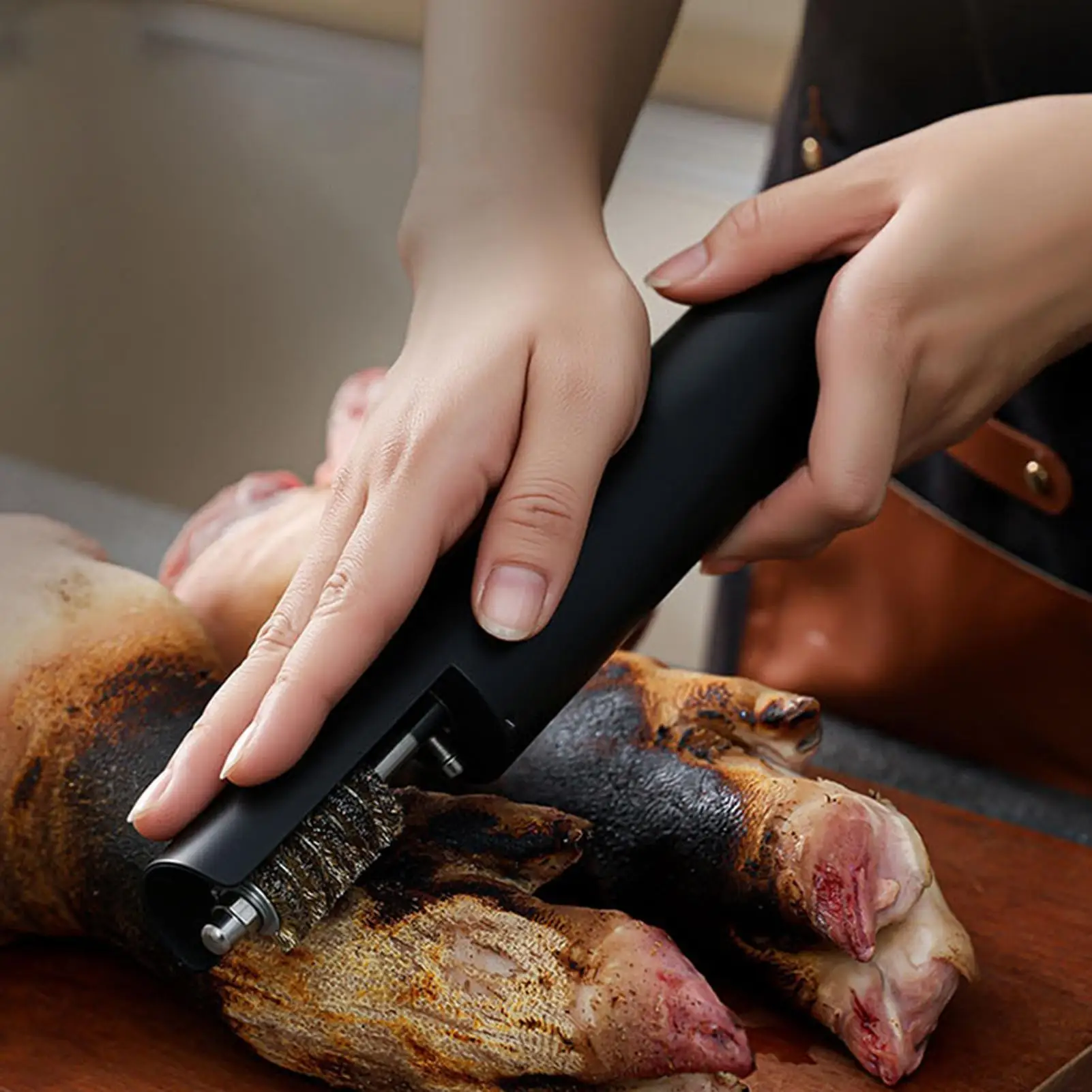 

Meat Cleaning Brush Electric Non-Slip Cleaner Cow Animal Hair Removal Brush for Goats Poultry Hog Camping Baking Farm Home