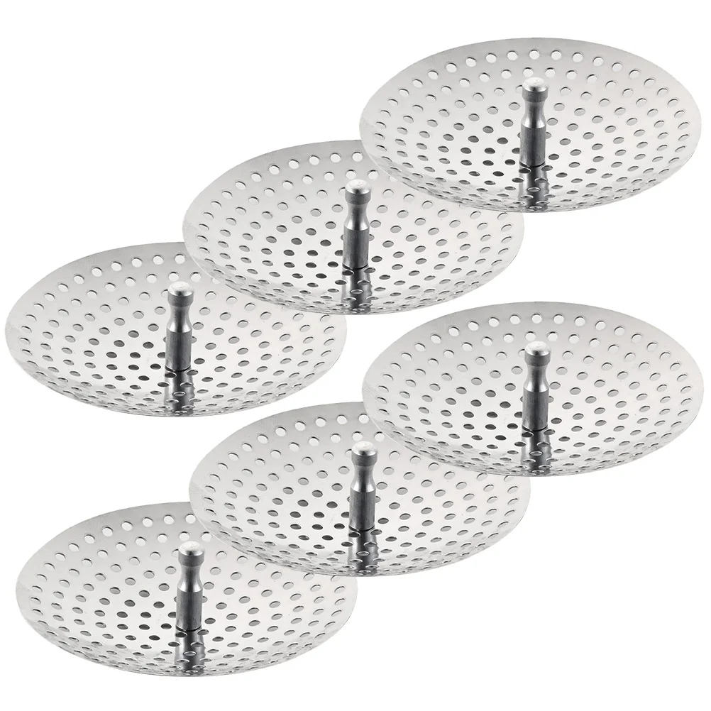 

6Pcs Kitchen Sink Strainer Stainless Steel Drain Filter Efficient No Smooth Edges Wide Application