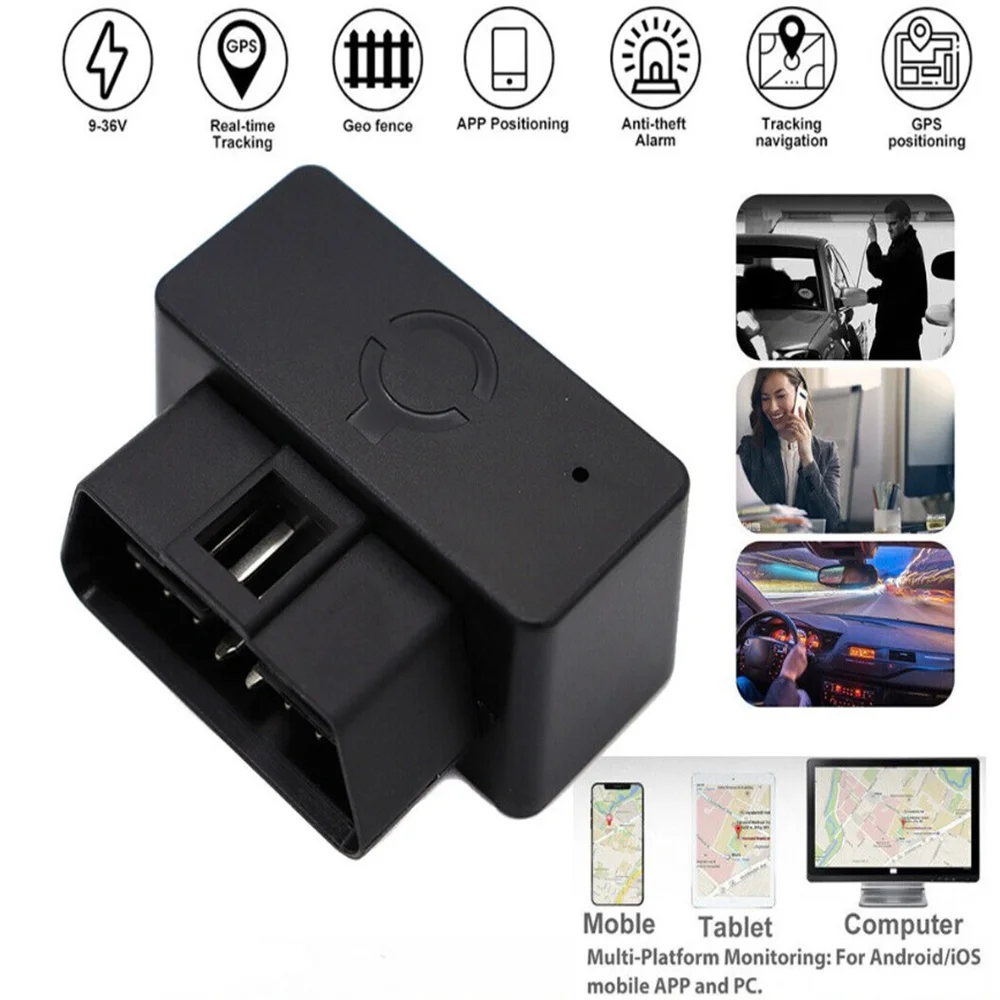 Car Vehicle OBD GPS Tracker 2G Location Geofence Route History Overspeed Alarm Anti-lost Car GPS Locator Free Web APP Device