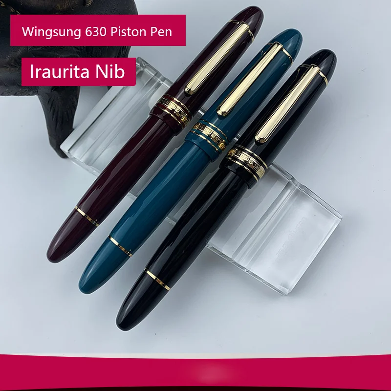 

Новая перьевая ручка Wing Sung 630, большая, No 8/40 # F Iraurita перо из смолы с золотым зажимом, ручка для письма, канцелярские принадлежности, бизнес-подарок