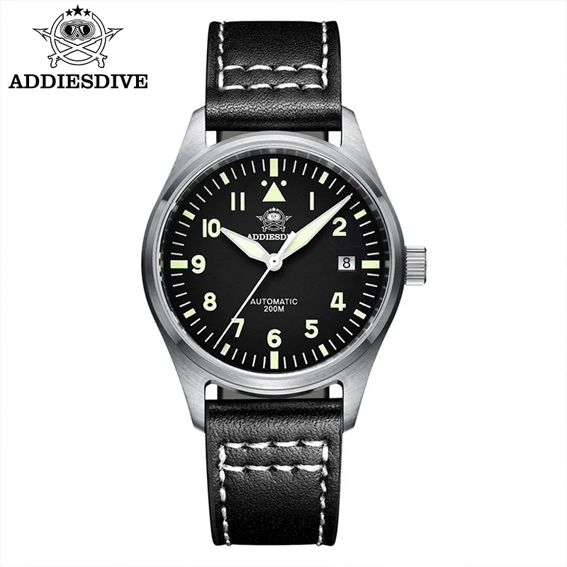 Addiesdive ساعة رجالية C3 سوبر مضيئة 20Bar مقاوم للماء الفولاذ المقاوم للصدأ الياقوت الزجاج التلقائي ساعة ميكانيكية Reloj hombre