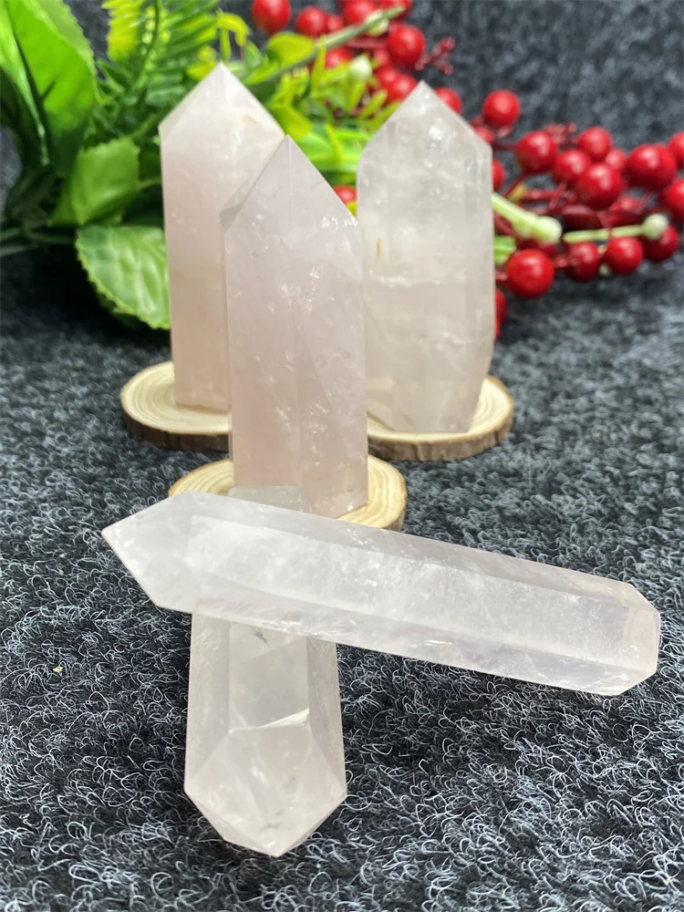 

Natural Mineral Powder Crystal Hexagonal Obelisk Healing Reiki Wand Crafts Holiday Gifts Decoration Dekor Ev Aksesuarlari Wit