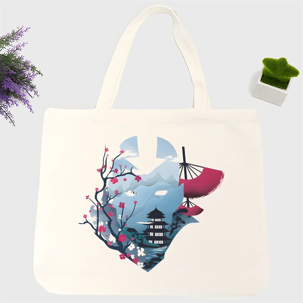 

Avatar The Last Airbender Kawaii Anime Appa Women Canvas Tote Bags Handbags Shoulder Bags Shopping Handbag