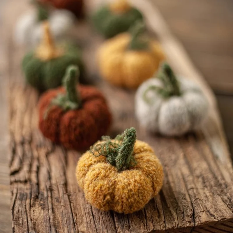 

Newborn Photography Props Handmade Knitted Yarn Pumpkin Ornament Baby Photo Shoot Accessories Fotografia Boy Girl Decoration