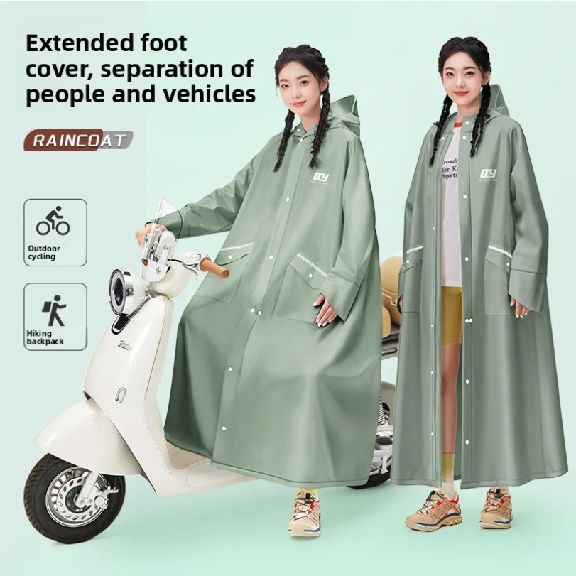 Long Full-body Raincoat For Motorcycle Riding Suitable For Adults Men And Women For Electric Scooters