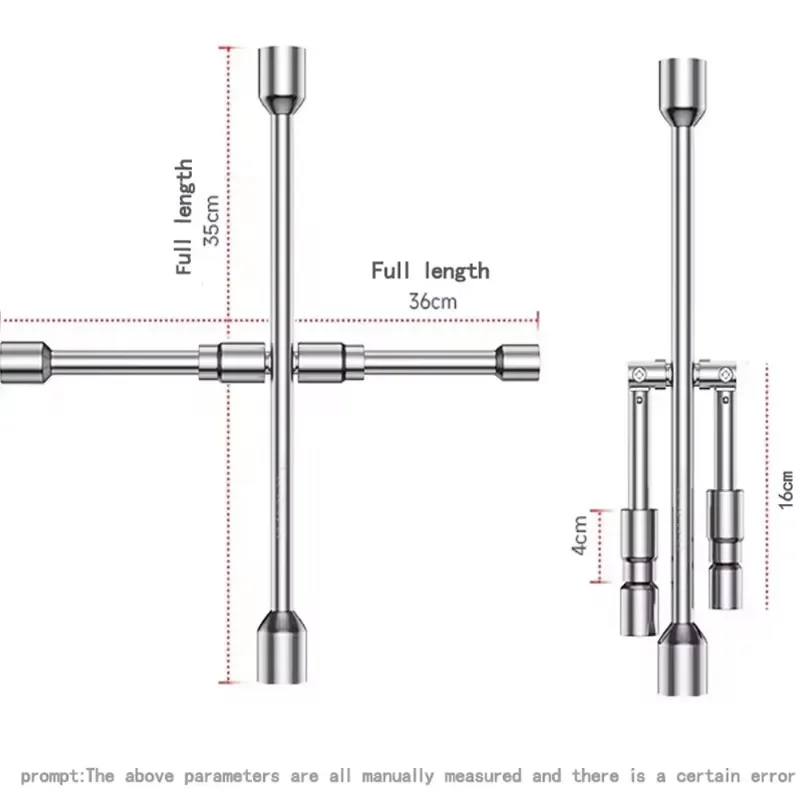 Llave de tubo Hexagonal para coche, herramienta de reparación cruzada plegable, Hardware portátil para el hogar, herramienta de mano