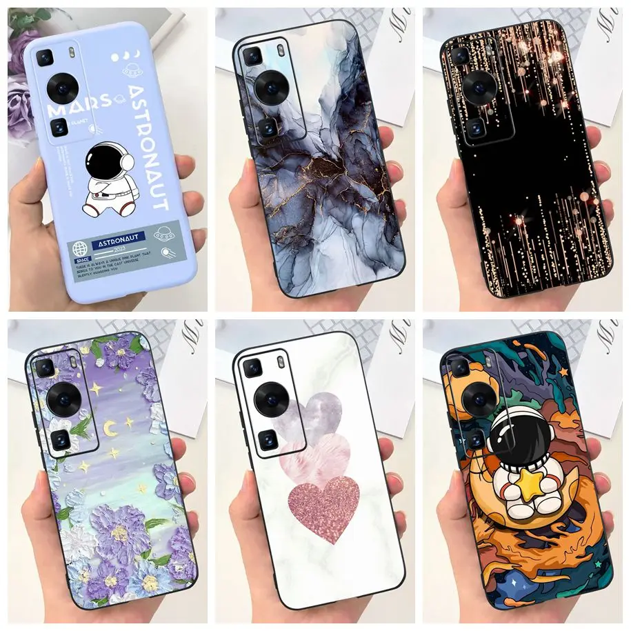 For Huawei P60 4G Case LNA-LX9 Phone Cover New Fashion Marble Astronaut Slim Soft Matte Bumper For Huawei P60 Pro P 60 Art Funda