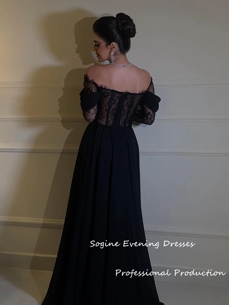 เซ็กซี่ลูกไม้ค็อกเทลปาร์ตี้ชุดอย่างเป็นทางการโอกาสพรหมชุด 2025 ปิดไหล่ยาว FBساتة ชุดแต่งงานเปลือย