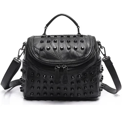 2024 Sheepskin Handbags Women's Rivet Design Single Shoulder Bag Luxury Designer Brand Crossbody Bags Sac Female Shopping Bags
