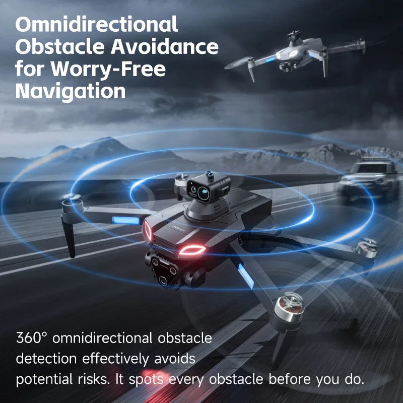 

4.5in Screen Remote Control Quadcopter 8K Aerial GPS Brushless Screen RC Drone 8K Obstacle Avoidance Optical Flow Boy Gift Toy