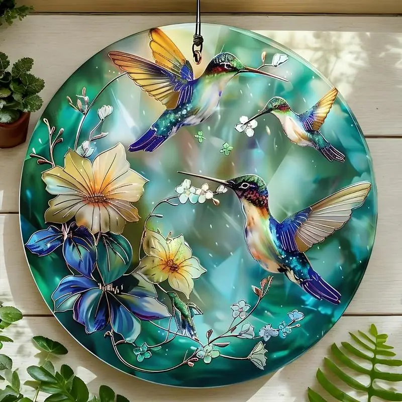 2D Acrylic Bird Decor Window Hummingbird Pendant for Mother's Day Expresses Gratitude Indoor Outdoor Flat Art for Bird Lovers