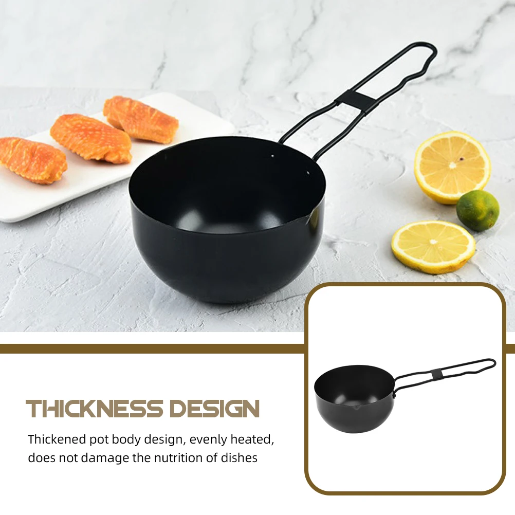 

Mini Iron Pot Smooth Surface Even Heat Retention Camping Cookware Stew Food Kitchen Outdoor Practical Easy Clean