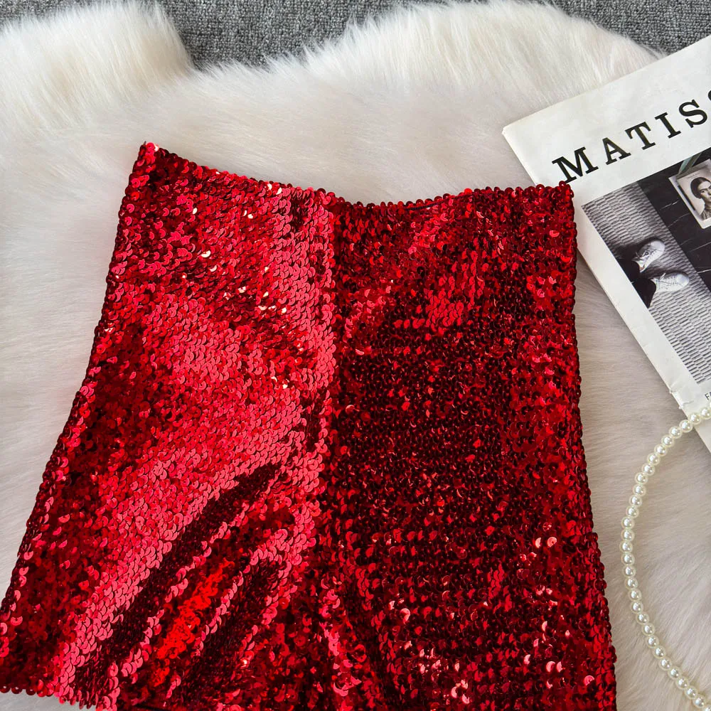 Shinny Sequins Short Pants Women Hot Summer High Waisted Female Booty Shorts Sexy Girl Streetwear Y2k Short Pants Dropshipping