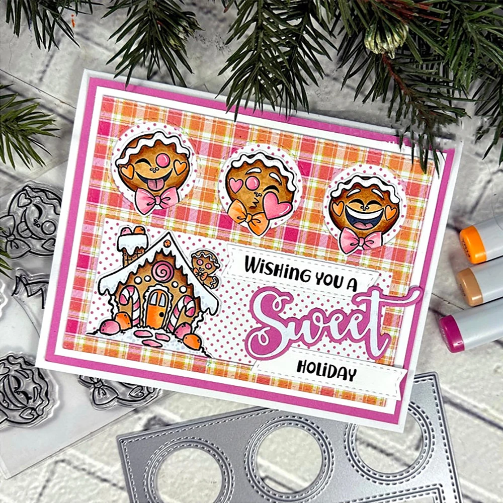 Christmas Elves Gnome Snowmen Metal Cutting Dies and Stamps Bake Cookies Stamp For DIY Scrarpbooking Paper Craft Card Making New