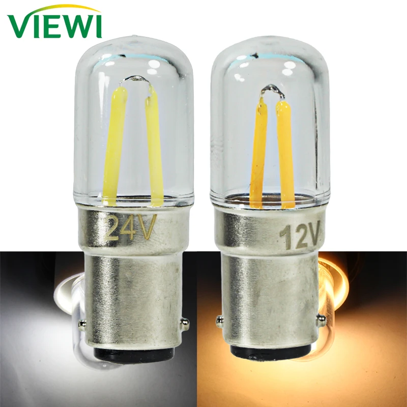 2pcs Ampoule LED Filament Light B15 BA15D 220V 12V 24V 2W Mini Spotlight for Refrigerator Sewing Lamp 12 24 Volt Indoor Bulb