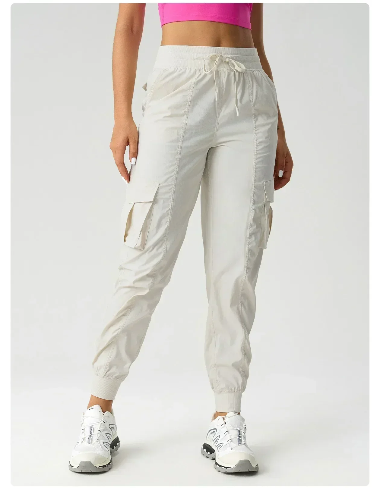 

Lemon Dance Studio Relaxed Fit средней посадки Cargo Jogger женские легкие спортивные брюки на шнурке спортивные джоггеры с карманами