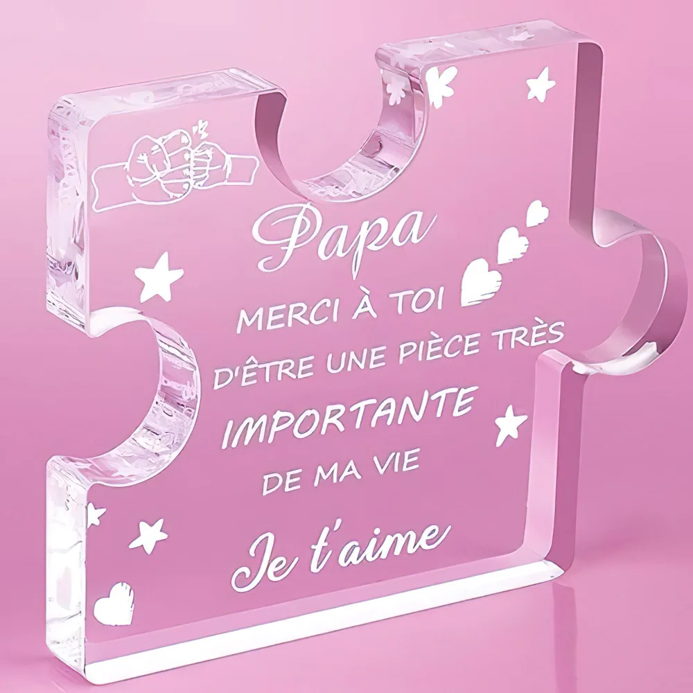 Regalo de papá, regalo del Día del Padre, rompecabezas de bloques acrílicos grabados, regalo de cumpleaños para papá, regalo para papá, regalo del día de San Valentín para hombres