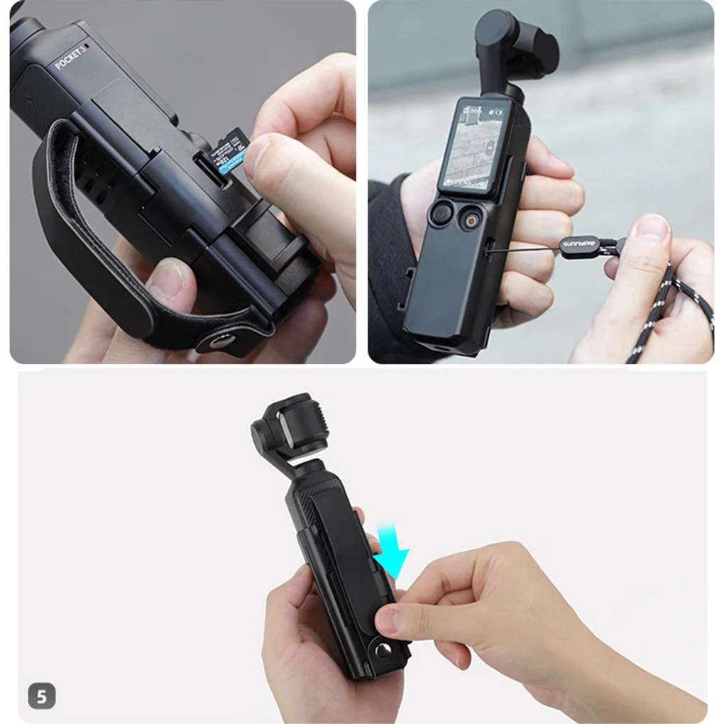 ل DJI Osmo Pocket 3 اليد الفرقة واقية الحبل توسيع الإطار الحذاء البارد تمديد غطاء مقبض لجيب 3