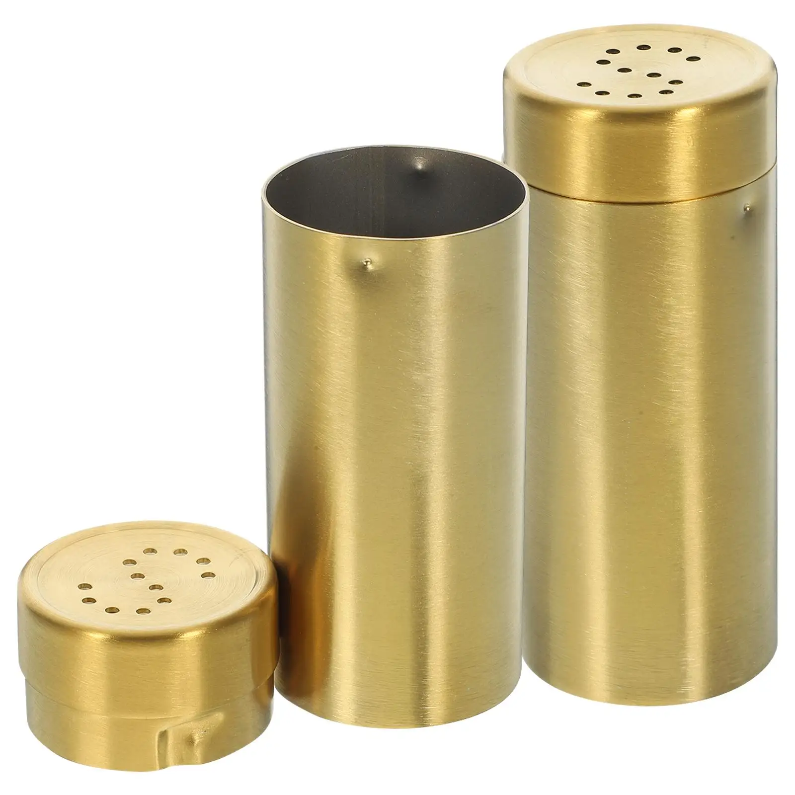 

2 Pcs Pepper Shakers Set Stainless Steel Kitchen Condiment Jars Spice Bottles Seasoning Containers