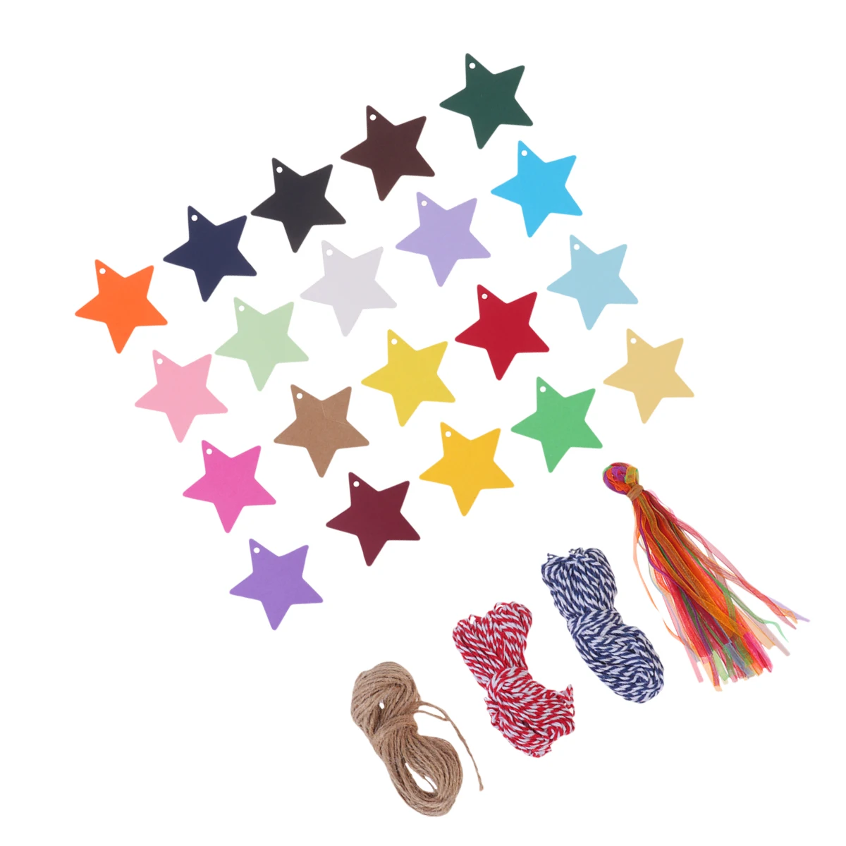 

200pcs Star Shaped Paper Gift Tags Rope for Clothing Price Gifts Christmas Craft Scrapbooking Accessories