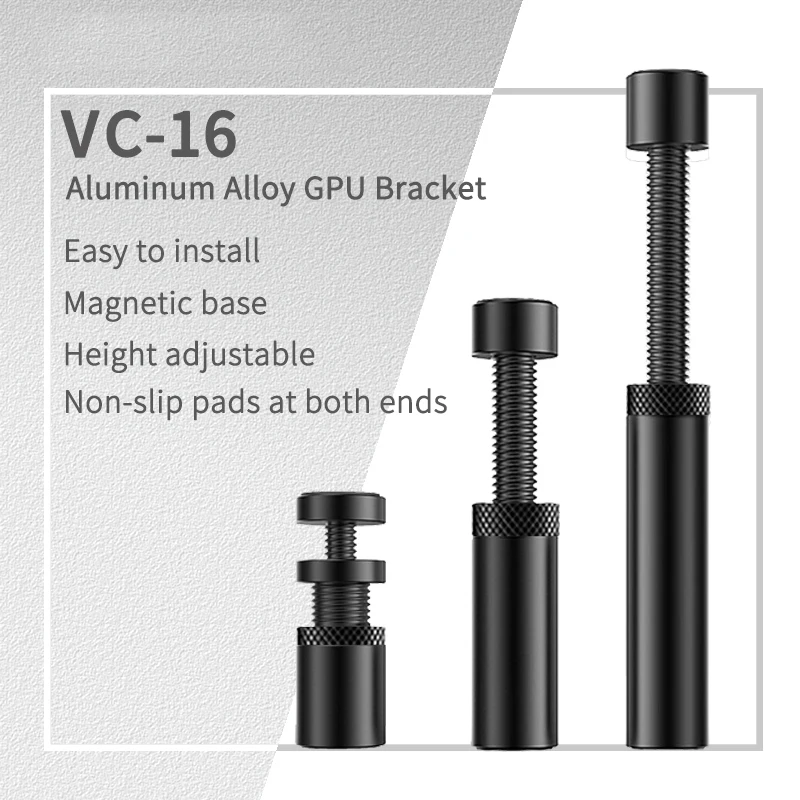 Graphics Card Holder Steady Adjustable Telescopic Rotary Screw Magnetic Anti-slip Aluminum Alloy Support Vertical GPU Bracket