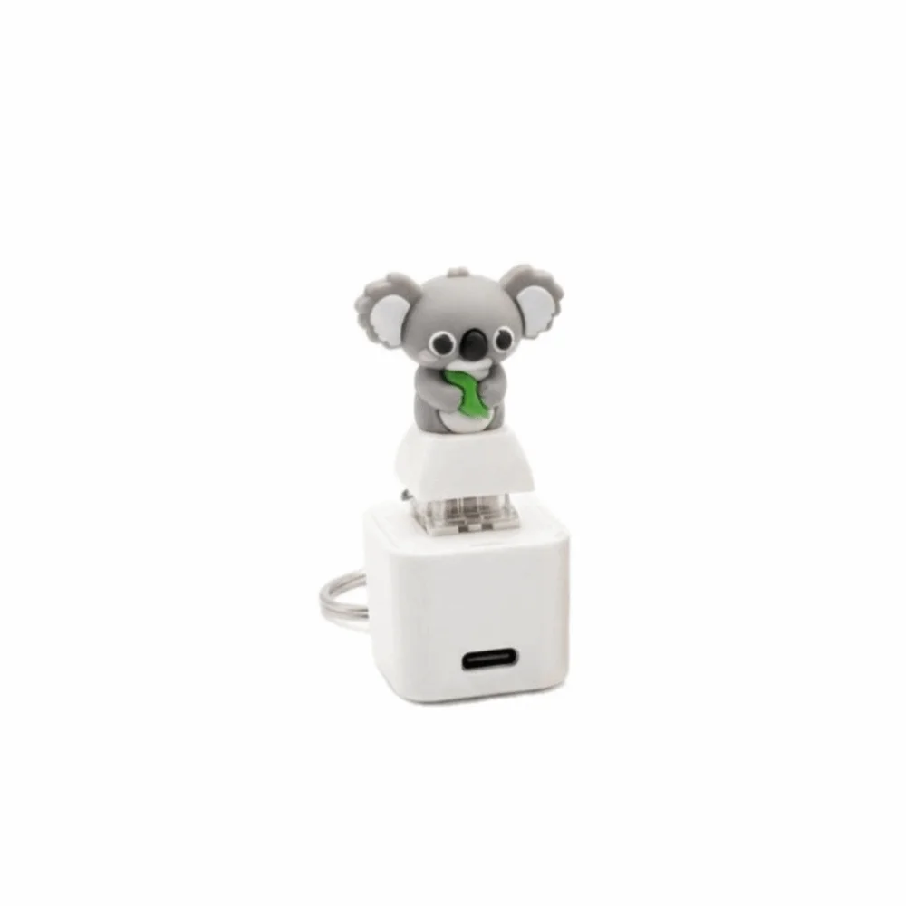 Screaming Seal Fidget Button Keychain Koala Sound Keyboard Fidget Toys Light Up Rechargeable Finger Button Clicker