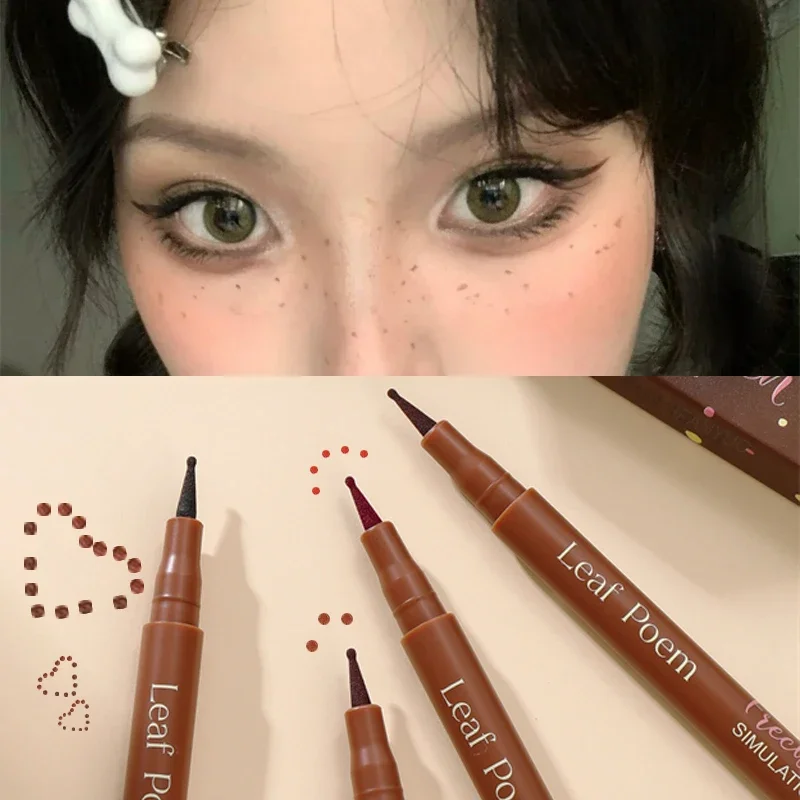 Red Natural Lifelike Fake Freckle Makeup Pen Liquid Lightweight Round Head Fake Spot Pen long Lasting Waterproof Lifelike Pen