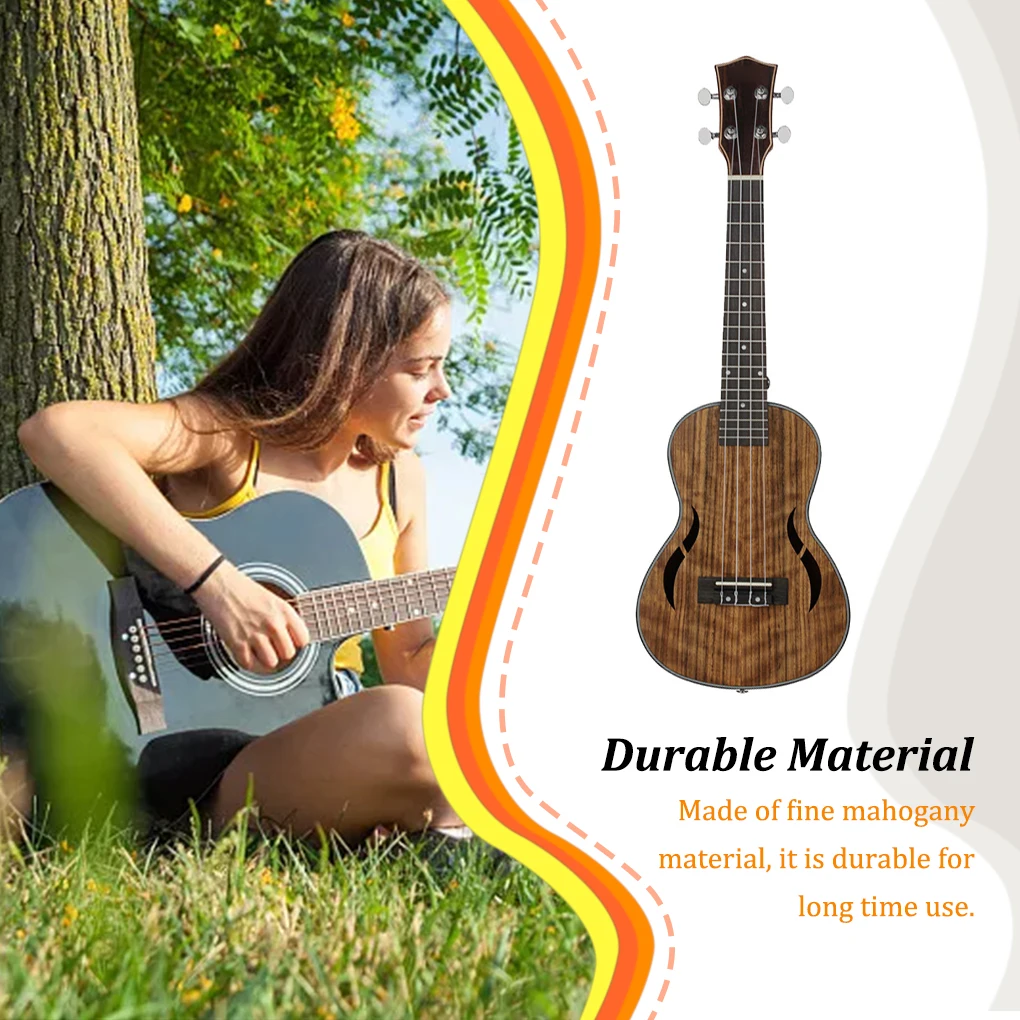 Ukulele Durable Guitar Portable Professional Stringed Guitars Concert Uke Folk Beginner Supplies 26inch Walnut