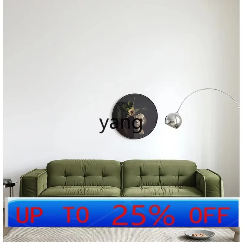 LTT toast sofa modern simple tofu block retro green matte flannel art high foot sofa