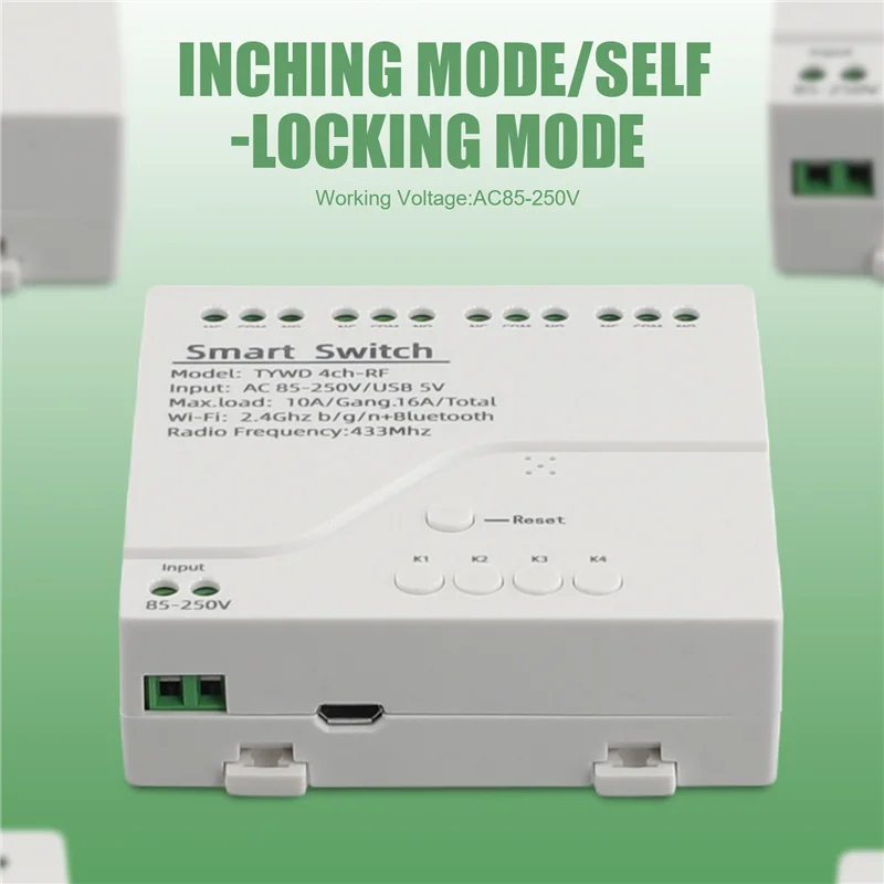 APPLIA-Graffiti Wifi Module 4-Channel Wifi Tap وحدة القفل الذاتي مع RF 4-Channel AC 85-250V مع الضميمة