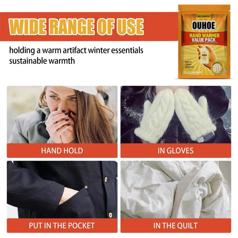 Heat Patches For Hands Multi-Functional Air Activated Hand Warmers Warm Keeping Essentials For Walking Cycling Riding Camping