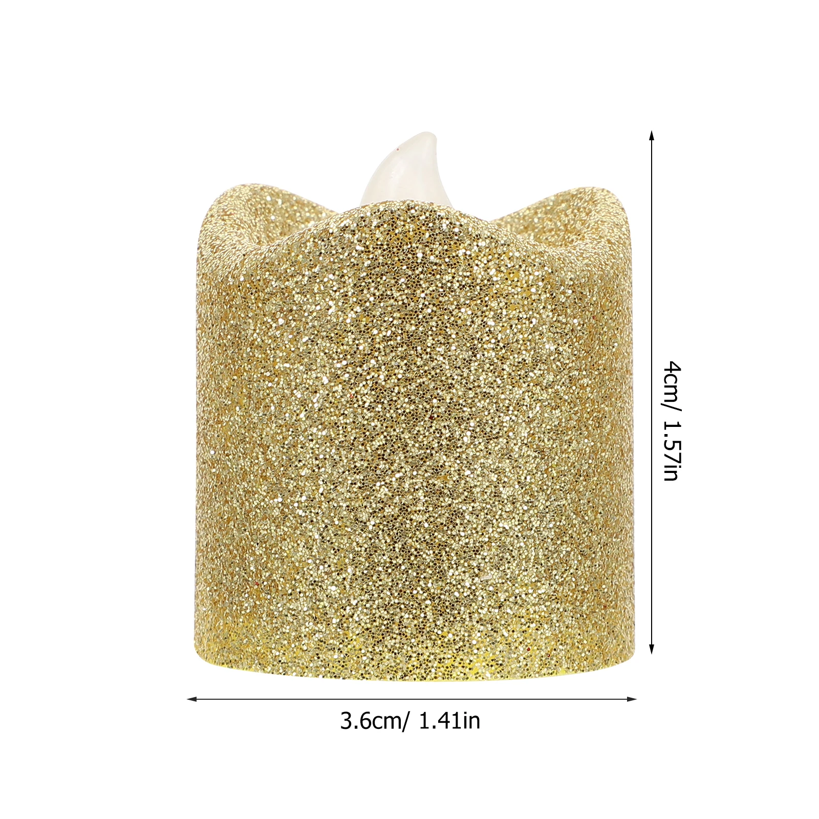 

24pcs Wave Gold Glitter Led Lamp Premium Desktop Ornament Electric Flameless Light For Indoor Outdoor Scene Decor