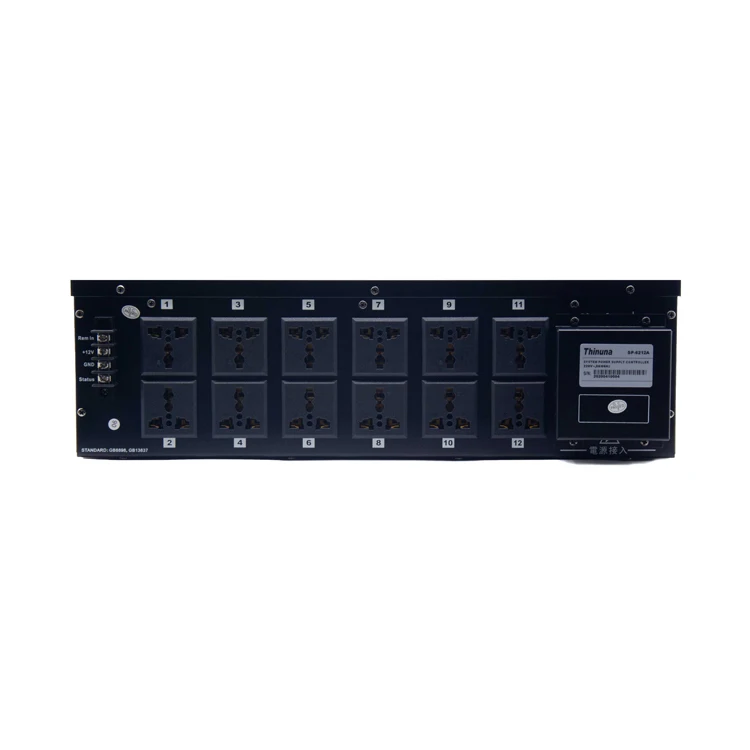 Thinuna SP-6212A Universal Socket Output Interface Twelve Channel Professional Power Controller Rack Mounted Power Sequence