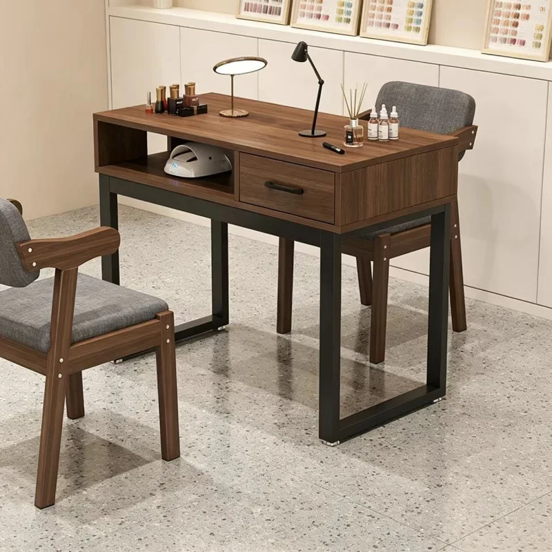 Retro Economy Nail Table Single Station Upgraded Lamp Clip Japanese Style Nail Desk Station Nail Table Manicure Table