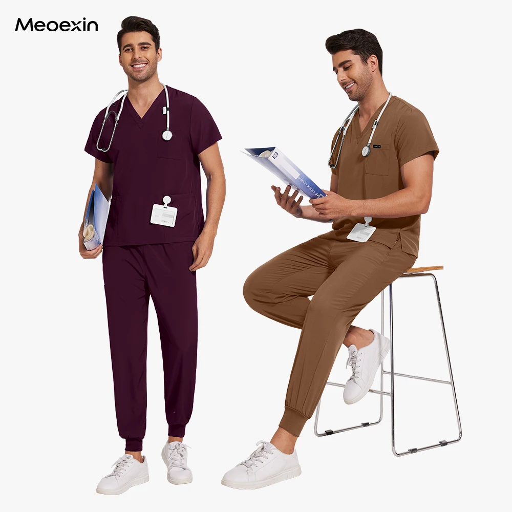 

Hot Sales Nurse Scrub Unisex Healthcare Nursing Articles High Quality Medical Scrubs Short Sleeved Top Joggers Pants Spa Uniform