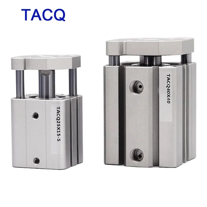 

TACQ12 16 20 25 32 40 50 63 80 Bore Thin Three Axis Three Rod Cylinder With Guide Rod 5 10 15 20 25 30 35 40 50 100 Stroke