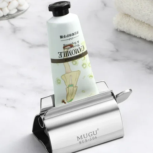 Imagen 2 del producto Exprimidor de pasta de dientes para el hogar, dispensador de pasta de dientes de Metal 304 de acero inoxidable, accesorios de baño de expresión rotativa, buen producto para el hogar