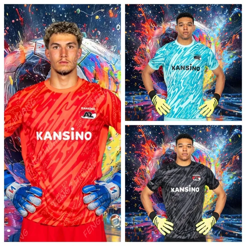 

AZ Alkmaar 2024-25 GK 1 Kit Man Outdoor Quick Dry Soccer Jersey Unisex Summer Classic Casual Loose Exercise Jersey T-Shir Moto