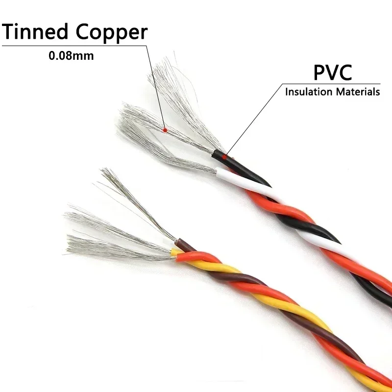1-20m 26/22AWG Servo Extension Twisted Cable 30/60Cores 3 Way JR Futaba Twisted Wire Cord Lead Wire For RC Airplane Accessories