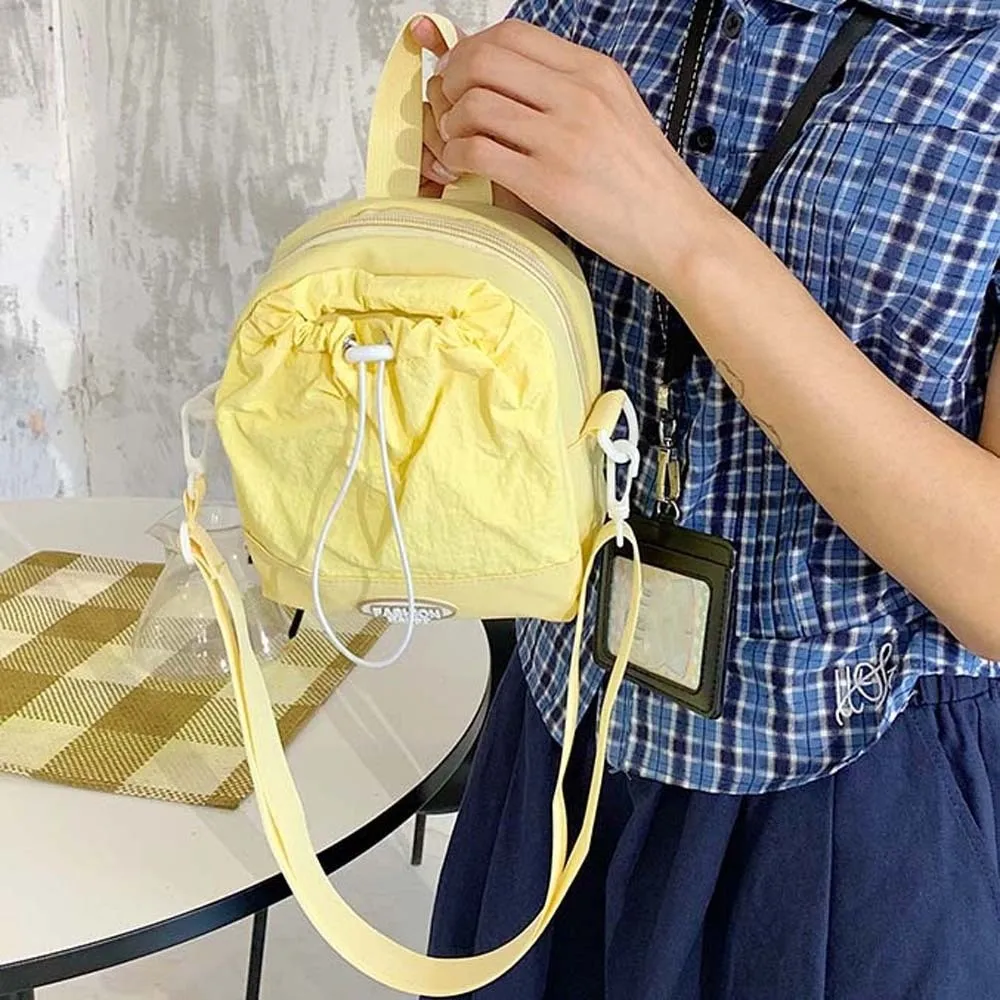 

Large Capacity Drawstring Crossbody Bag Anti-splash Water Dopamine Oxford Cloth Shoulder Pouch Simple Japanese Style