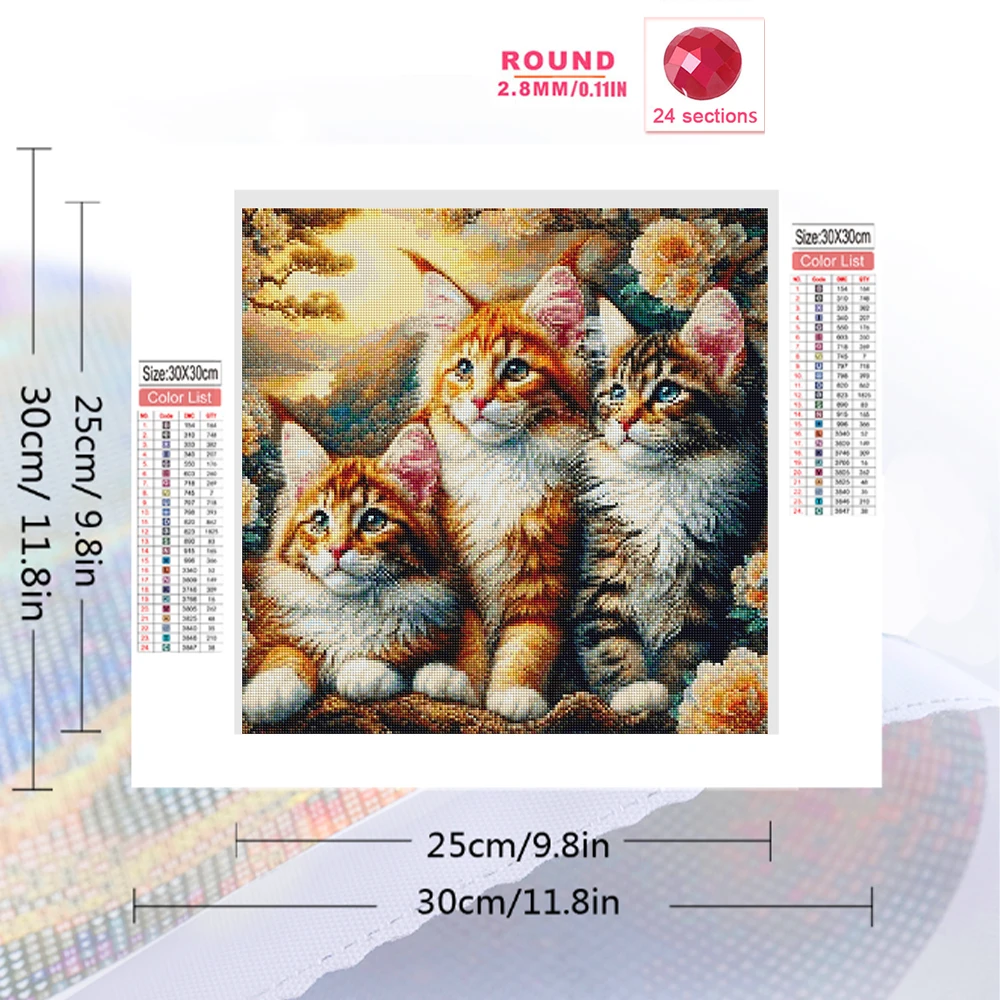 Evershine Diamond Mosaic Cats Picture Of Rhinestones Painting Animals Full Drill Embroidery Flower New Arrival Home Decor