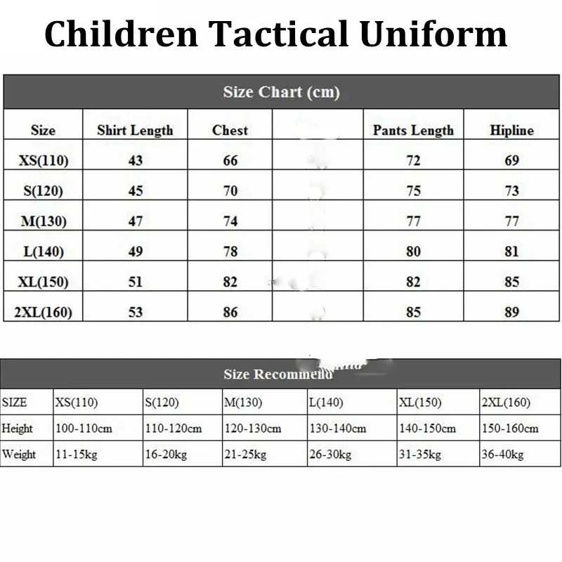 2021 Children Military Uniform Tactical Combat Shirt + Pants Teenager Boys Girls Camouflage Kids Special Army Suit Camo Clothes