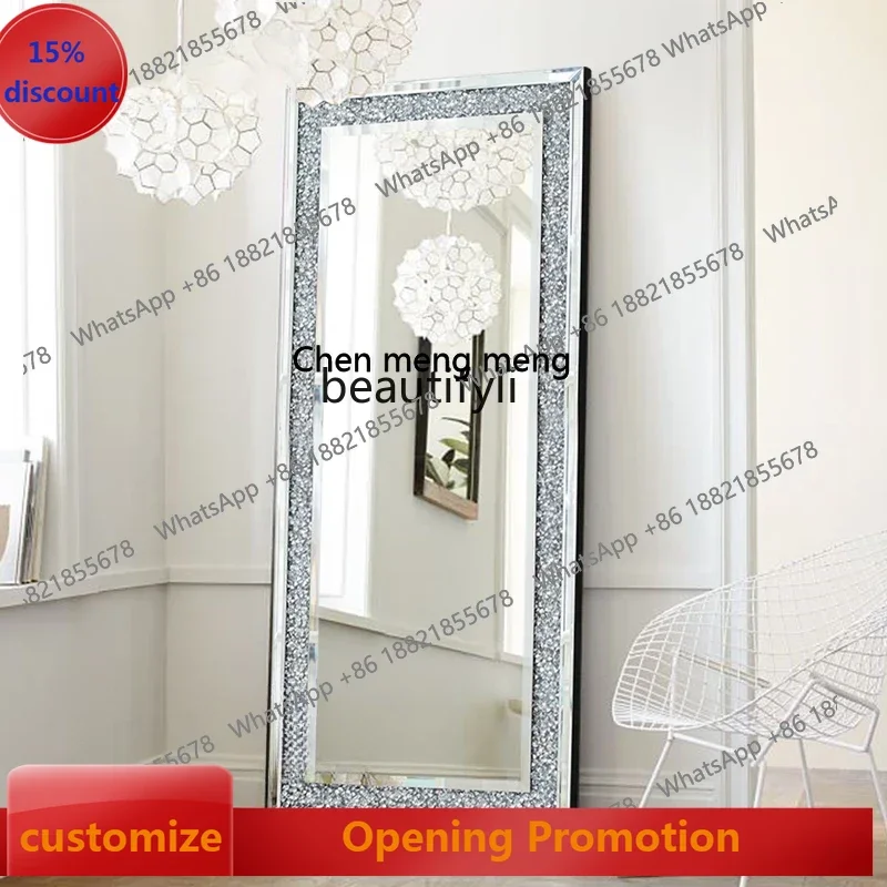 

ss7304 European and American Style Wall-Hanging Mirror Floor Mirror Modern Mobile Whole Body Full-Length Mirror Decorative Mirr