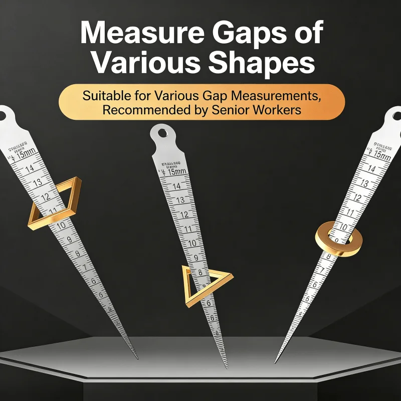 1pc A High-Precision Tapered Gap Gauge with a Wedge-Shaped Feeler for 0-15mm Aperture
