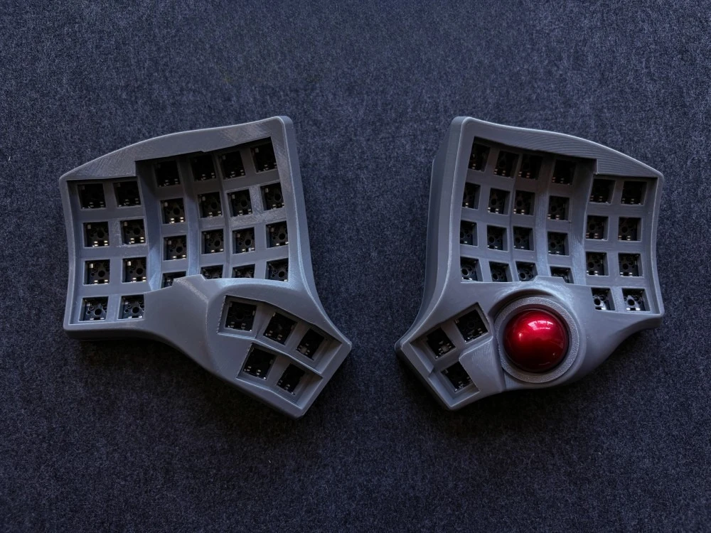 Charybdis MK2 Kit Keyboard Kustom Kabel Nirkabel Bluetooth Hotswap Trackball Split Keyboard Mekanis QMK/ZMK Gamer Teclado